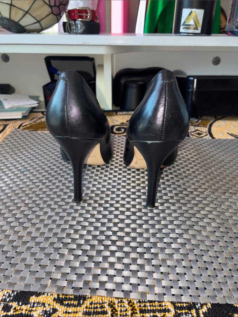 Nine West Black Pointed Toe Leather Pumps - Picture 4 of 6